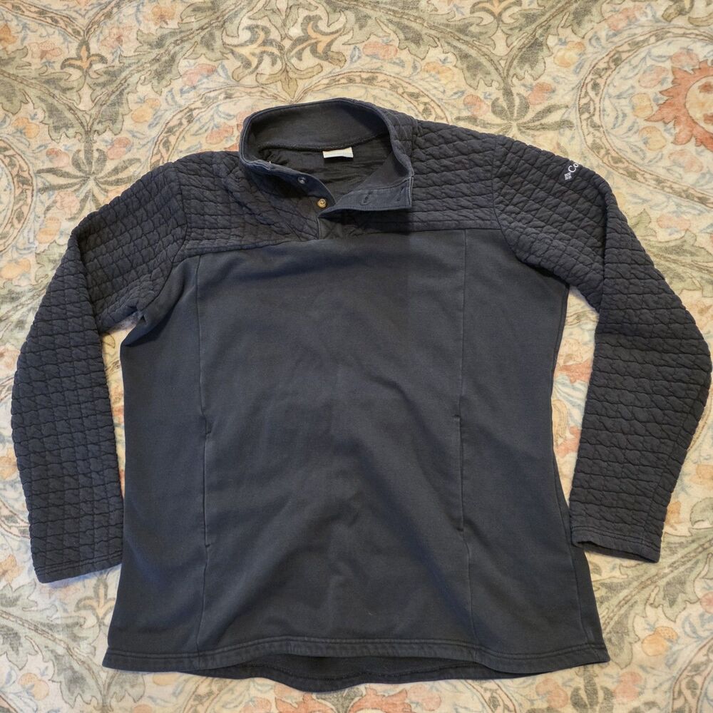 Columbia Quilted Button Neck Pullover Sweatshirt … - image 1